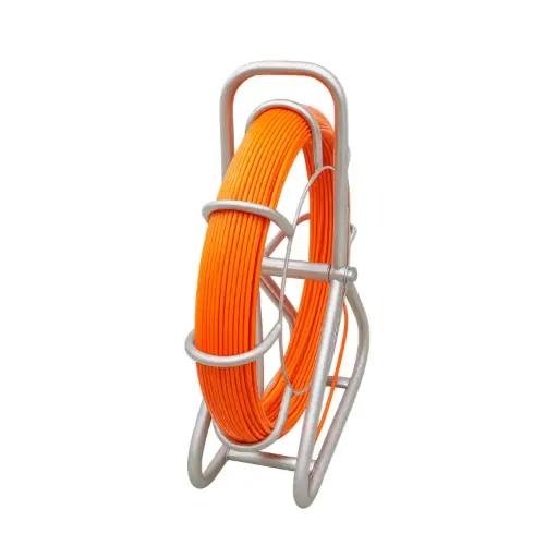 6.1mm x 100m Fibreglass Rodder (W copper trace rod) - Orange