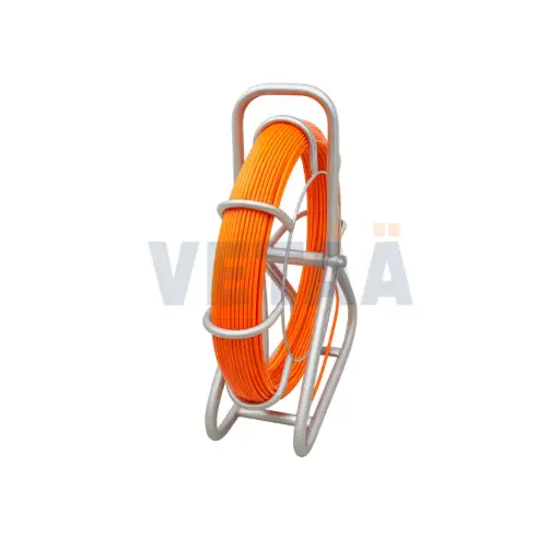 4.5mm x 100m Fibreglass Rodder (W copper trace rod) - Orange